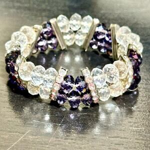 Sparkly Crystal Purple Row Bracelet